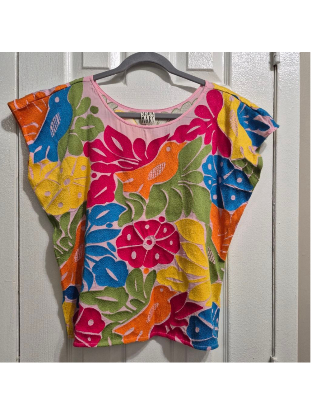 Women's Sister Mary Short Sleeve Tee S Pink Multicolor